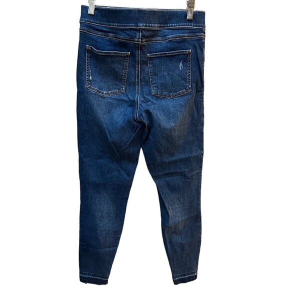 Spanx High Rise Skinny Jeans Pull On Distressed Stretch Denim Capsule Size M - Picture 3 of 5